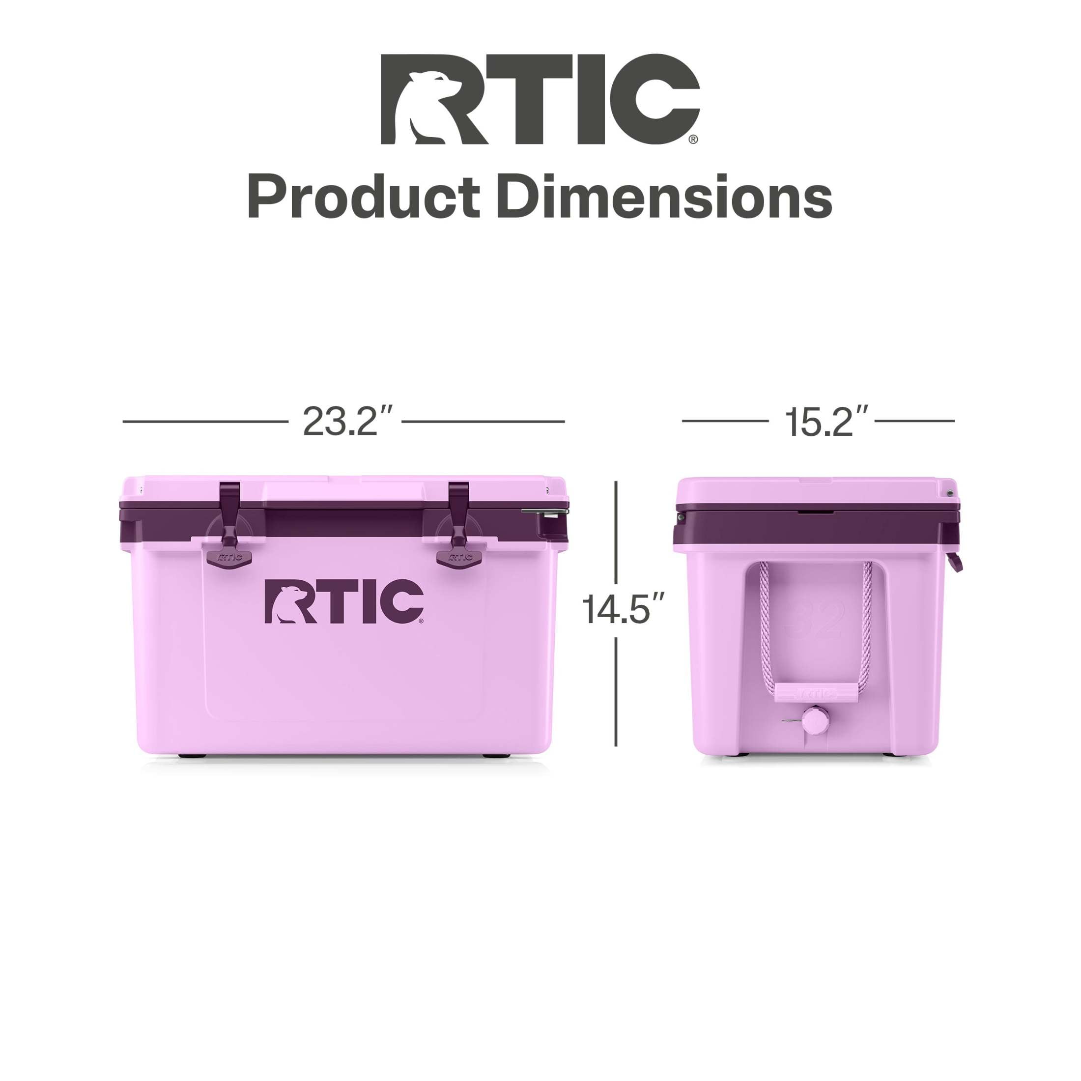 RTIC 32 QT Ultra-Light Hard-Sided Ice Chest Cooler, Fits 48 Cans