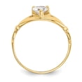 thumbnail image 2 of Real 14kt Yellow Gold CZ April Birthstone Claddagh Heart Ring Size: 7; for Adults and Teens; for Women and Men, 2 of 5