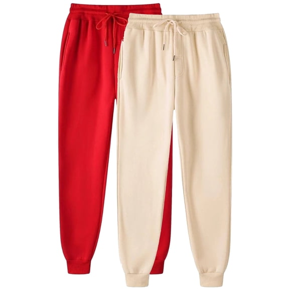 fheaev 2Pc Sweatpants For Women Solid Color Loose High Waisted Thick Lined Athletic Jogger Pants Fleece Drawstring Baggy Pants Trousers Home Pants With Pockets For Cycling Workout Running