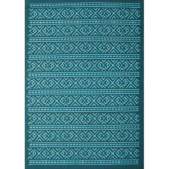 Ahgly Company Indoor Rectangle Abstract Light Blue Contemporary Area Rugs, 6' x 9'
