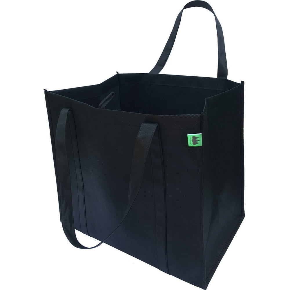 Reusable Grocery Bags (5 Pack, Black) Hold 40+ lbs Extra Large