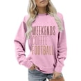 thumbnail image 4 of Holzkary Women's Football Game Day Sweatshirt Graphic Print Sunday Long Sleeve Crewneck Fall Pullover Graphic Print Oversized Crewneck Sweatshirts Long Sleeve Pullover for Gameday Hoodies Pink Xl, 4 of 5