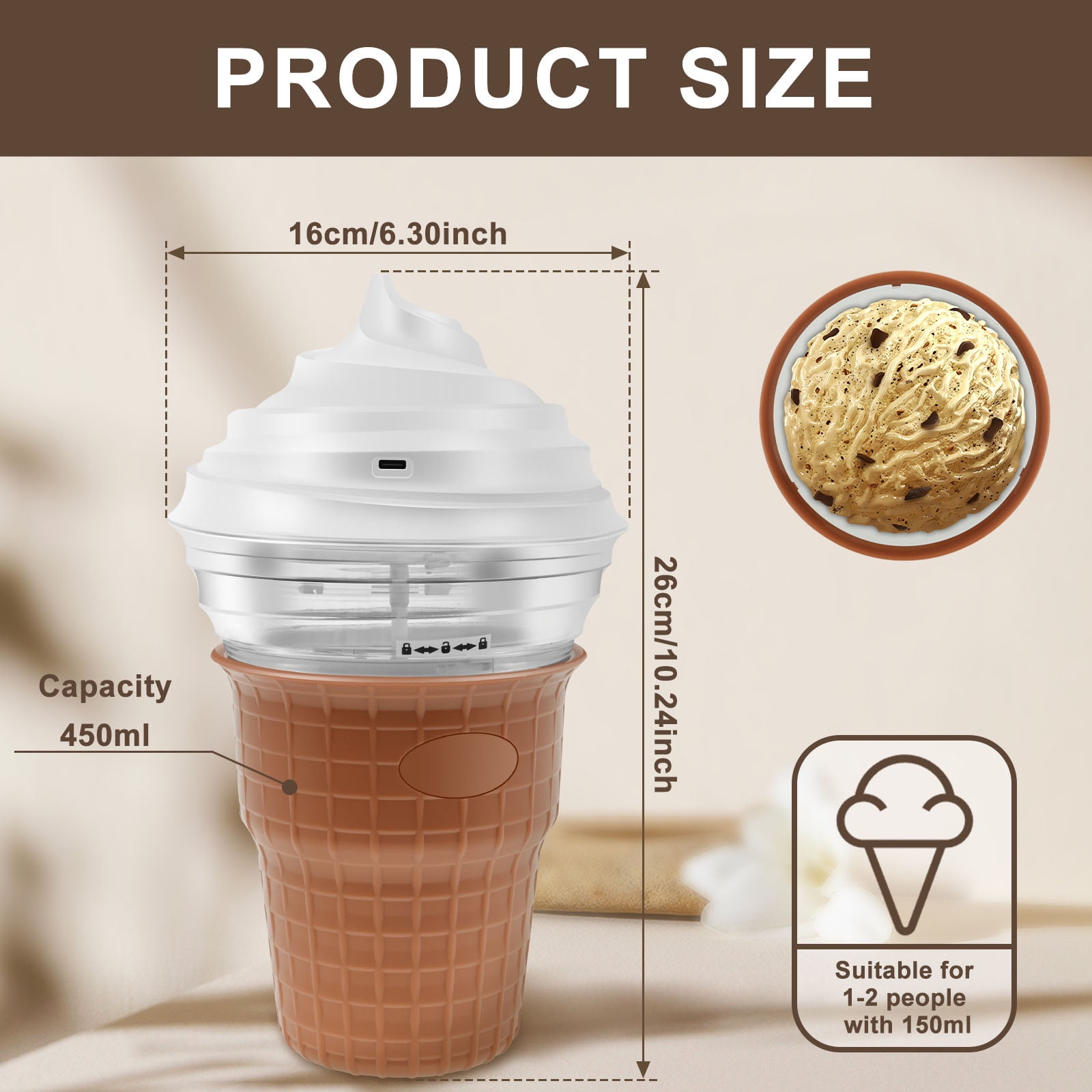 Keyohome Ice Cream Maker Homemade Ice Cream Machine with 30 Recipes Mini Digital Frozen Dessert Maker for Ice Cream Gelato Sorbet Frozen Yogurt