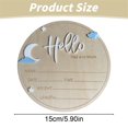 thumbnail image 3 of Baby Announcement Sign,5.9 Inch Wooden Hello World Newborn Signs, Birth Announcement Sign, Baby Shower Hospital Nursery for Newborn Boys and Girls, 3 of 9