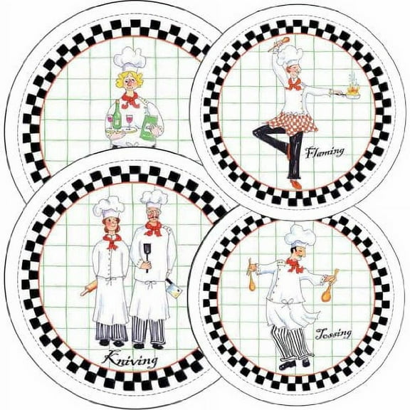 Round Electric Stovetop Burner Cover Set of 4, Night Shift