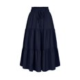 thumbnail image 2 of XIAONU Tiered Midi Skirt For Women Elastic Waist Drawstring Casual Flowy A Line Skirt, 2 of 5