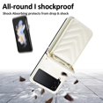 thumbnail image 5 of Crossbody Wallet Case for Samsung Galaxy Z Flip 3 with Card Slot, Magnetic Clasp Case Retro PU Leather Wrist Strap with Detachable Lanyard and Credit Card Holder Stand for Galaxy Z Flip3,White, 5 of 13