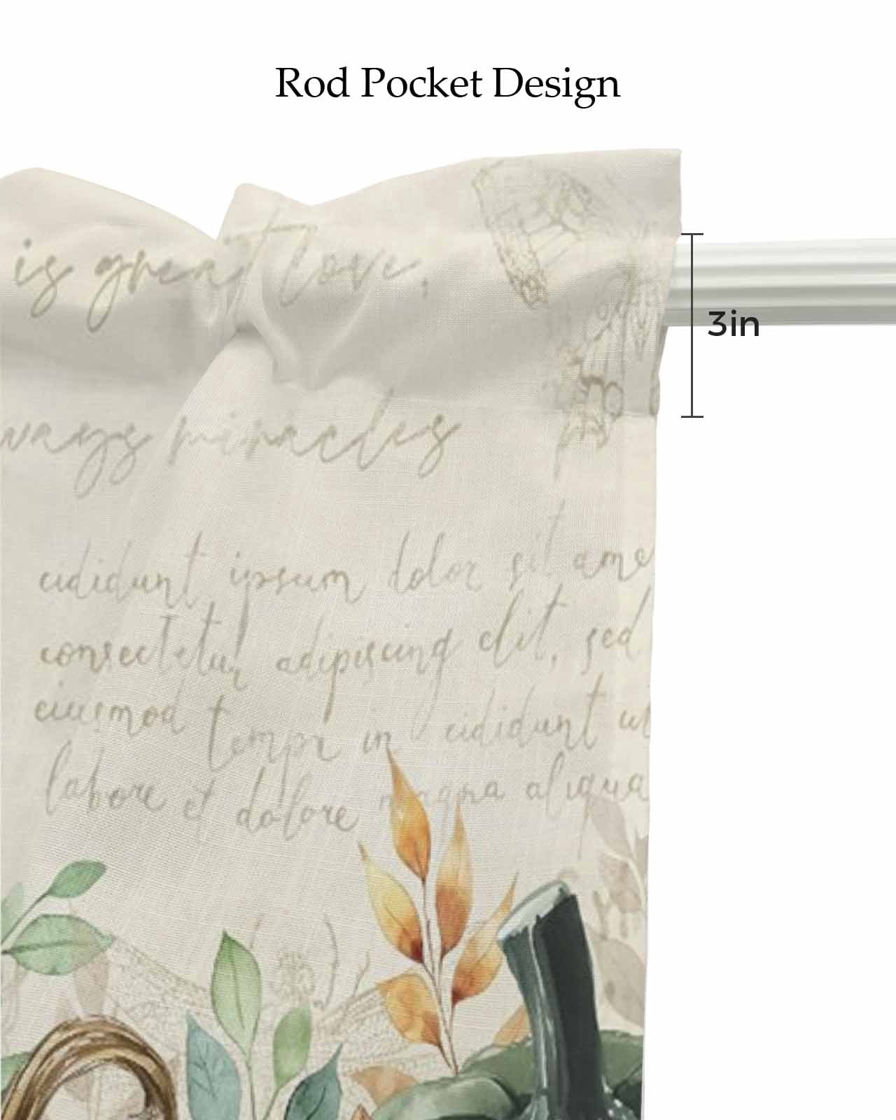 Sage Green Pumpkin Kitchen Valances for Windows Farmhouse Linen Window Valance Curtain for Living Room Window Treatment Thanksgiving Autumn Eucalyptus Valance Rod Pocket Topper Drape, 60 x 18 Inch