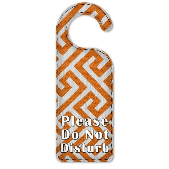 Do Not Disturb Door Knob Hanger Sign - Orange Maze