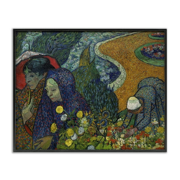 Stupell Industries Van Gogh Memory of Garden at Etten People Painting Black Framed Art Print Wall Art, 14 x 11
