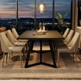 thumbnail image 2 of Tribesigns 70.86-Inch Large Dining Table for 6-8, Modern Black Dining Room Table with Metal Frame for Home Living Dining Room Family, 2 of 5