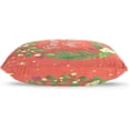 thumbnail image 3 of Merry Christmas with Wreath Velvet Oblong Lumbar Plush Throw Pillow Cover/Shams Cushion Case - 20x26in - Decorative Invisible Zipper Design for Couch Sofa Pillowcase Only, 3 of 7