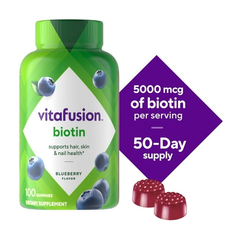 UPC 027917000268 product image for vitafusion Extra Strength Gummy Biotin Vitamins  Blueberry Flavored  100 Count | upcitemdb.com