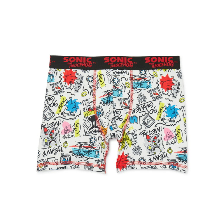 Sonic the Hedgehog Boy's All Over Print Boxer Briefs Underwear, 4-Pack,  Sizes XS-XL 