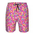 thumbnail image 3 of Fotbe Colorful Donuts 1 Trajes de Baño Estampados para Hombre, Shorts de Verano de Secado Rápido, Ropa de Playa, Bañadores-Large, 3 of 6