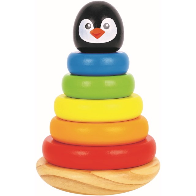 TOOKYLAND Wooden Wobble Stacker - Stacking Tower Toy, Ages 12m+