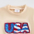 thumbnail image 5 of peqiut 4th of July Baby Boy Outfit Short Sleeve Letter USA Embroidery Shirt Elastic Solid Color Shorts 2Pcs Toddler Boys Fourth of July Shorts Set, 5 of 6