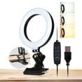 thumbnail image 4 of 6inches LEDs Selfie Ring Light with Clamp USB Operated 3 Colors Temperature Changing/ 3 Levels Dimmable Brightness Adjustable& Illuminating Angle Adjustable for Laptop PC Monitor, 4 of 7