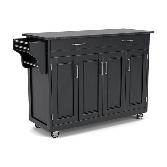 Homestyles Create-a-Cart Wood Rolling Kitchen Cart in Black