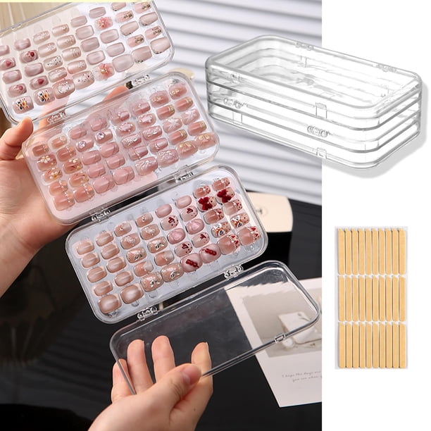 Funda organizadora de uñas Oskrieel, triple pliegue, de PET transparente