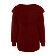 thumbnail image 4 of YDFCWXW Womens Long Sleeve Solid Fuzzy Fleece Open Front Hooded Cardigans Jacket Coats Outerwear with Pocket 2025 Winter Red, S, 4 of 5