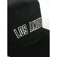 thumbnail image 3 of Original Snapback Custom American Cities State Letters Ajustable Flat Visor Cap (Los Angeles Black, White Black), 3 of 7