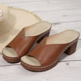 thumbnail image 6 of Sandals for Women 2025 Walking Sandals Platforms Womens Wide Shoes Extra Wide Tan for Women Size 11 Womens Bridesmaid Women's Summer On Casual Beach Yoga Shoes With Mid Heel Brown 8.5, 6 of 7