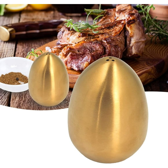 Jinsinto Egg Shaped Salt and Pepper Shakers, Stainless Steel Pepper Shaker Cute Seasoning Shaker Salt Pepper Dispenser
