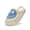 White A-Blue, variant on Smile Face Slippers for Women Thick-Soled Platform Fuzzy, Cute Fluffy House Slippers, Plush Memory Foam Slippers Cozy Trendy Slip-On Shoes