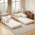 thumbnail image 5 of Lovableguy Chenille Folding Sofa Bed,Convertible King Size Couch Bed with Removable Backrest,Compression Floor Couch for Living Room,Beige, 5 of 9