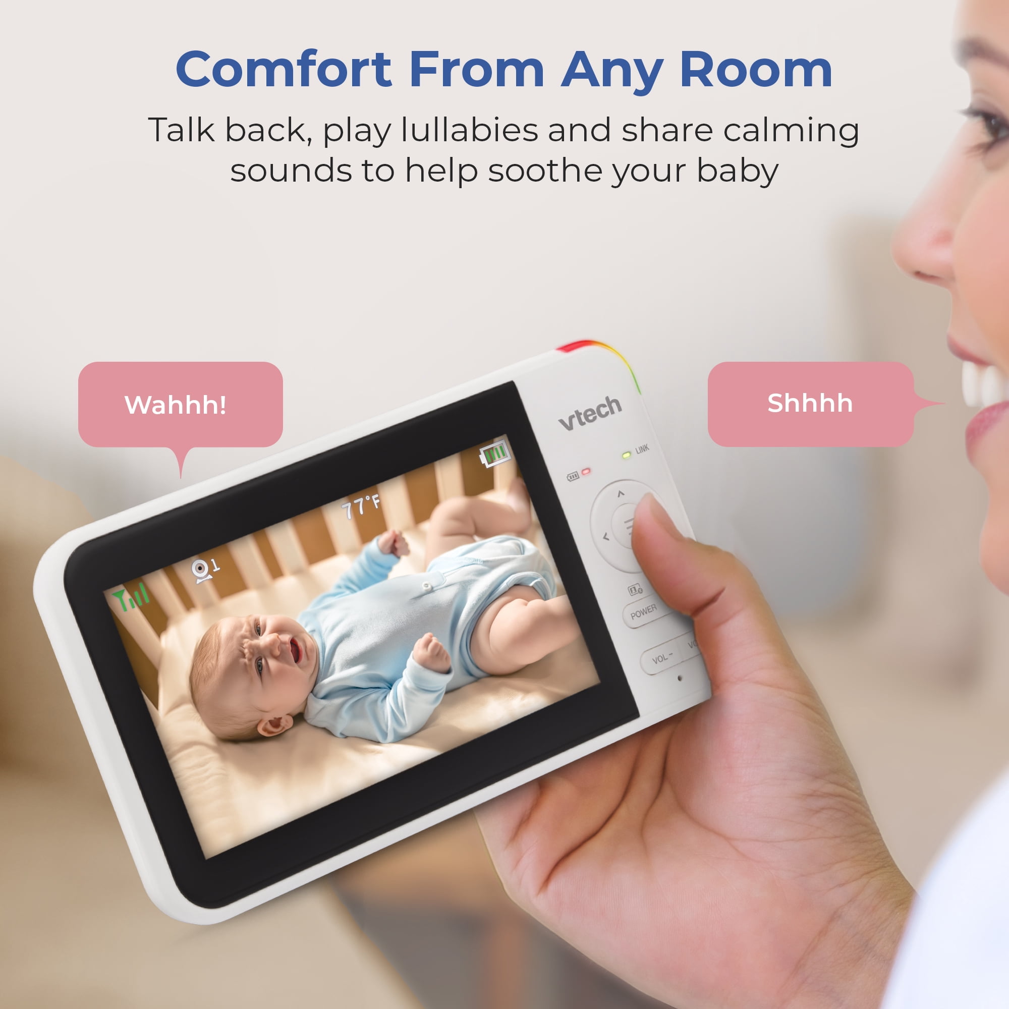 VTech VM5256 Fixed Video Monitor with High-Resolution 5-inch LCD Screen