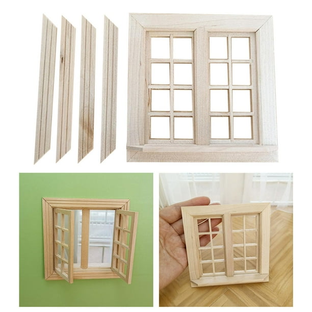 TOBBOMEY 2 Ventanas Arqueadas Para Casa De Muñecas | Escala 1:12 | Diseño De Seis Paneles