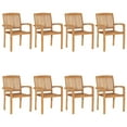 thumbnail image 2 of vidaXL Stacking Garden Chairs with Cushions 8 pcs Solid Teak Wood, 2 of 12