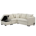 thumbnail image 3 of 82.6 inches L-shaped Sectional Pull Out Sofa Bed Sleeper Sofa with Two USB Ports, Two Power Sockets and a Movable Storage Ottoman, Beige, 3 of 21