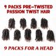 thumbnail image 2 of Cabello de ganchillo Passion Twist, violeta, 6 pulgadas, para mujeres negras, 9, 2 of 6