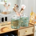 thumbnail image 2 of Ryvnso 2 Pack Qtip Holder Organizer Daisy Floral Pattern Bathroom Cotton Swabs Cans Storage Canister, 2 of 7