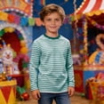 thumbnail image 2 of OSOLU Children Boys T-Shirts Striped Long Sleeve Crew Neck Casual Soft Comfortable Breathable Tees Daily Wear Fashion Vacation Tops, 2 of 6