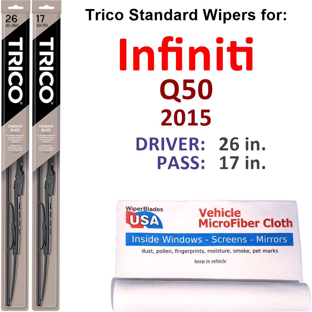 q50 wiper blade size
