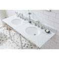 thumbnail image 6 of Water Creation 60 In. W. Double Wash Stand, P-Trap, Carrara White Marble Countertop, 6 of 8