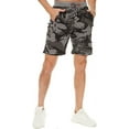 thumbnail image 4 of Tyhengta Mens Shorts Casual Comfortable Workout Shorts Drawstring Zipper Pockets Elastic Waist Camo Darkgray 36, 4 of 7