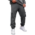thumbnail image 2 of IAJDKMEK Men's Classic Cargo Sweatpants Joggers - Drawstring Elastic Waist Tapered Cuffed Four Pockets Fleece Lined Solid Color Pants for Men,Gray M, 2 of 9