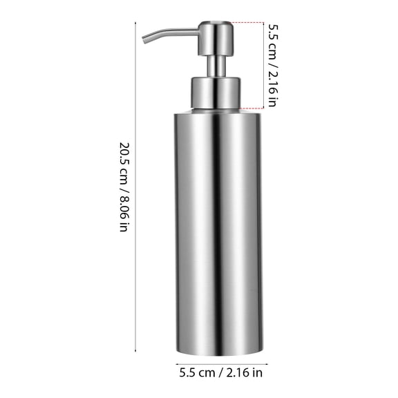 350ML 304 Stainless Steel Soap Dispenser for Kitchen & Bathroom, Liquid Soap Pump Bottle with Stylish Design