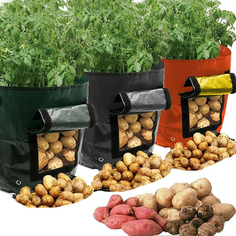 [clearance sales]Potato Grow Bags 7 Gallon / 10 Gallon 4/5 Pcs Potato Planter Bags with Flap, Size: 35*45CM