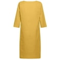thumbnail image 5 of SMihono Robes Bohémiennes d'Été pour Femmes Grande Taille Mode Femmes Décontracté Aguichant Col Rond Imprimé Robe d'Été Manches 1/2, 5 of 5