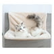 thumbnail image 4 of Hamaca para gatos, asiento plegable con marco de cama de alambre, para dormir, jugar, descansar, fuerte, cómodo, estante para gatos, felpa para silla, Beige Salvador Hamaca para gatos, 4 of 9