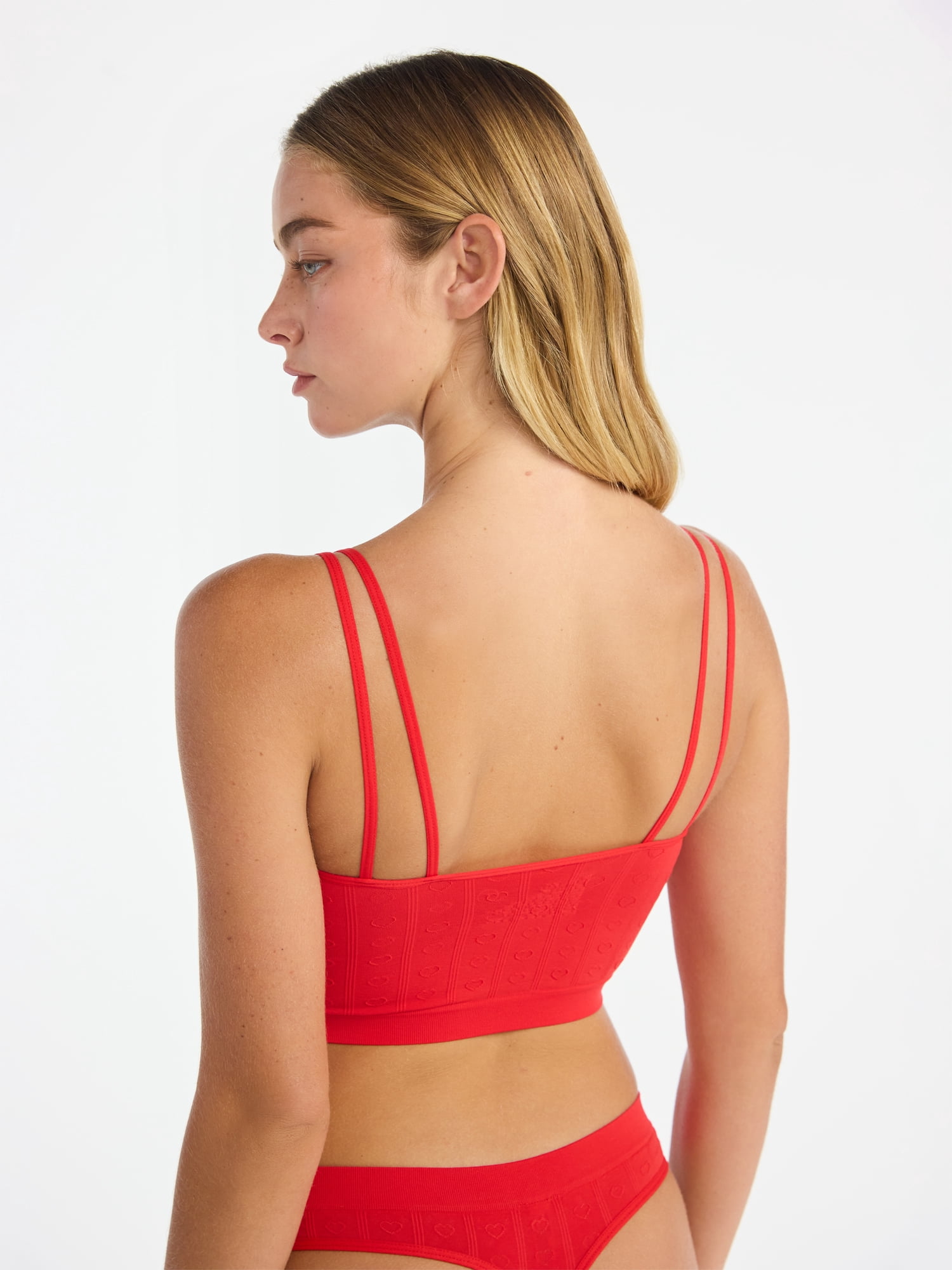 No Boundaries Seamless Cami Bra and Thong Panties Set, 2 Piece, Women's XS-XXXL