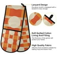 thumbnail image 2 of Yayeee Double Oven Mitt Kitchen Heat Resistant Baking 35" x7" Quilted Glove, Beige Geometric Circles, 2 of 6