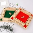 thumbnail image 4 of Shut The Box Board Game with 2/4 Dice Four-sided Kids Adults Family Educational Math Number Strategy Game Wooden Close The Box Toy Game Night Props, 4 of 7