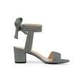 thumbnail image 3 of BLISSFUL STEP Valentine's Women's Shoes Slingback Back Ankle Open Toe Tie Block Heels Sandals Grey 6, 3 of 7