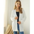 thumbnail image 3 of Doublju Womens Long Sleeve Loose Fit Open Front Casual Cardigan With Plus Size, 3 of 4